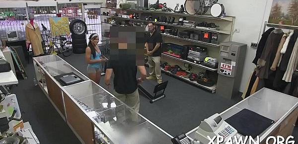  Girl is opening up her body to have dilettante sex in shop